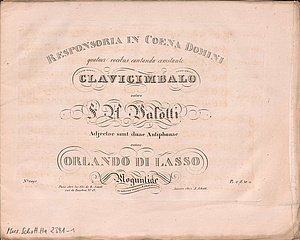 Lassus’ Agimus tibi gratias with German Text, published by Schott in Mainz 1826 (Bayerische Staatsbibliothek, Mus.Schott.Ha 2341-1)