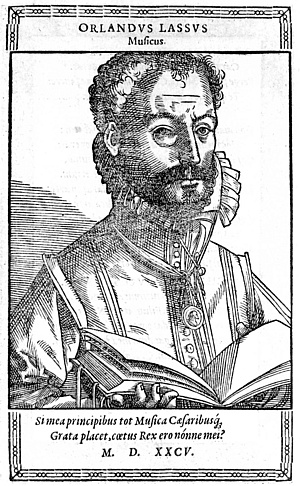 Orlando di Lasso. Portrait von Christoph Murer aus Nicolaus Reusner, Icones sive Imagines virorum literis illustrium, Straßburg 1597